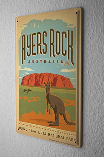 Blechschild-Welt-Reise-Ayers-Rock-Australien-Knguru-National-Park-Wand-Deko-Schild-20X30-cm-0