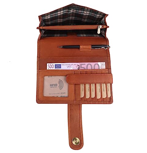 Benthill-Reisebrieftasche-Echt-Leder-Hochwertige-Dokumententasche-mit-RFID-Schutz-Damen-Herren-Handgelenktasche-Organizer-Brieftasche-Travel-Wallet-inkl-Geschenkbox-0-3