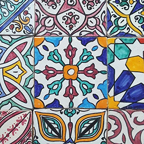 Casa-Moro-Orientalische-Fliesen-bunt-Mix-10×10-cm-9er-Packung-handbemalte-marokkanische-Fliesen-Patchwork-Kunsthandwerk-aus-Marokko-Wandfliesen-fuer-schoene-Kueche-Dusche-Badezimmer-HBF8410-0-0