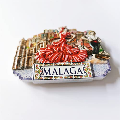 Malaga-Spanien-3D-Kuehlschrankmagnet-Souvenir-Geschenk-Kunstharz-handgefertigt-Malaga-Kuehlschrankmagnet-Heim-und-Kuechendekoration-Kollektion-0-0