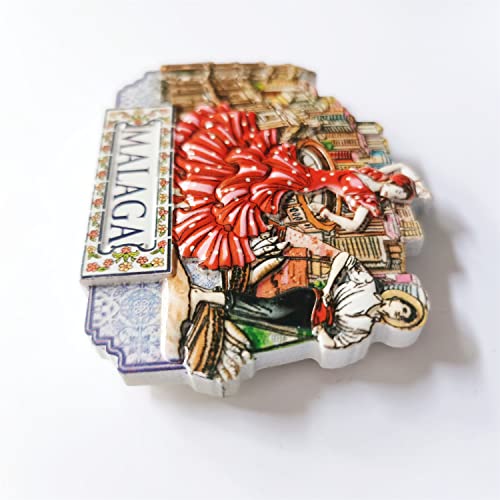 Malaga-Spanien-3D-Kuehlschrankmagnet-Souvenir-Geschenk-Kunstharz-handgefertigt-Malaga-Kuehlschrankmagnet-Heim-und-Kuechendekoration-Kollektion-0-2