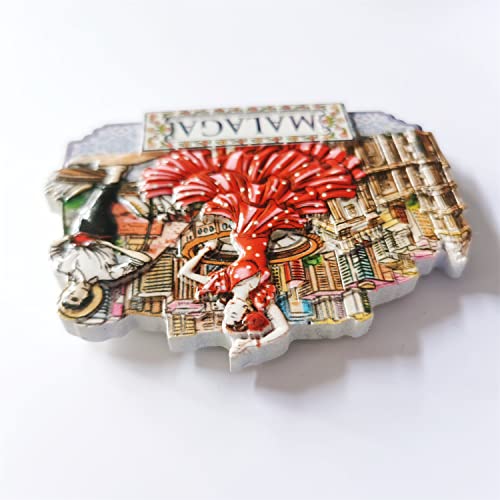 Malaga-Spanien-3D-Kuehlschrankmagnet-Souvenir-Geschenk-Kunstharz-handgefertigt-Malaga-Kuehlschrankmagnet-Heim-und-Kuechendekoration-Kollektion-0-3