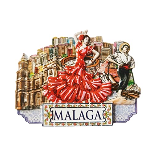 Malaga-Spanien-3D-Kuehlschrankmagnet-Souvenir-Geschenk-Kunstharz-handgefertigt-Malaga-Kuehlschrankmagnet-Heim-und-Kuechendekoration-Kollektion-0