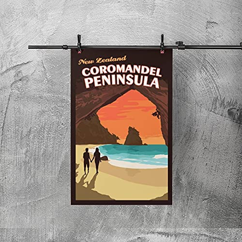 Vintage-Neuseeland-Reise-Poster-Coromandel-Halbinsel-Leinwand-Kunst-Poster-Bild-Geschenk-Wanddekoration-Kunst-Gemaelde-Poster-Modern-Familie-Buero-Schlafzimmer-Dekorative-Poster-0-1