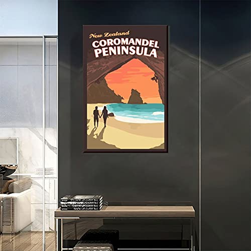 Vintage-Neuseeland-Reise-Poster-Coromandel-Halbinsel-Leinwand-Kunst-Poster-Bild-Geschenk-Wanddekoration-Kunst-Gemaelde-Poster-Modern-Familie-Buero-Schlafzimmer-Dekorative-Poster-0-3