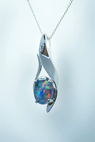 Australischer-schwarzer-Opal-Triplett-oder-massiver-australischer-weisser-Opal–Feueropal–11-x-8-mm-echter-australischer-Opal-Halsketten-Anhaenger-in-Sterlingsilber-vergoldeter-Damenschmuck-0-1