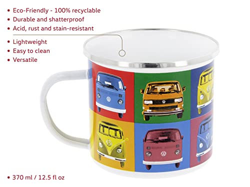 BRISA-VW-Collection-Volkswagen-Grosse-Emaille-Kaffee-Tee-Tasse-Becher-Haferl-fuer-Camping-Outdoor-T1-T3-Bus-500-mlMulticolorBunt-0-0