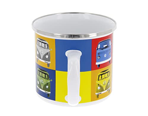 BRISA-VW-Collection-Volkswagen-Grosse-Emaille-Kaffee-Tee-Tasse-Becher-Haferl-fuer-Camping-Outdoor-T1-T3-Bus-500-mlMulticolorBunt-0-3