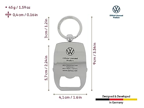 BRISA-VW-Collection-Volkswagen-Schluessel-Anhaenger-Ring-Schluesselbund-Accessoire-Keyholder-mit-Flaschenoeffner-im-T3-Bulli-Bus-Design-Bus-FrontRot-0-1