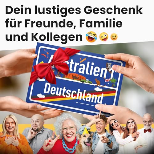 DankeDir-Australien-Deutschland-Ortsschild-Kunststoff-Schild-30-x-20-cm-Geschenk-Idee-Gutschein-Reise-Urlaub-Reisegutschein-Maenner-Frauen-Geldgeschenk-Abschiedskarte-Geschenkidee-Deko-Karte-0-1