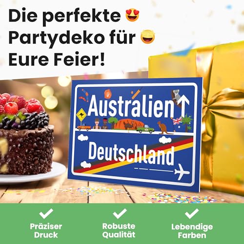 DankeDir-Australien-Deutschland-Ortsschild-Kunststoff-Schild-30-x-20-cm-Geschenk-Idee-Gutschein-Reise-Urlaub-Reisegutschein-Maenner-Frauen-Geldgeschenk-Abschiedskarte-Geschenkidee-Deko-Karte-0-2