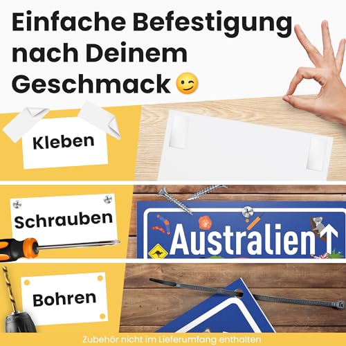 DankeDir-Australien-Deutschland-Ortsschild-Kunststoff-Schild-30-x-20-cm-Geschenk-Idee-Gutschein-Reise-Urlaub-Reisegutschein-Maenner-Frauen-Geldgeschenk-Abschiedskarte-Geschenkidee-Deko-Karte-0-4