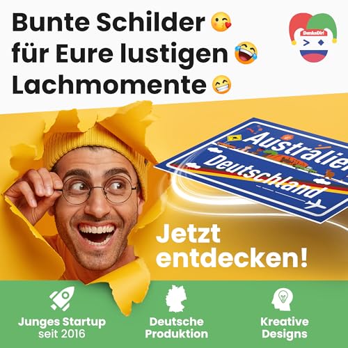 DankeDir-Australien-Deutschland-Ortsschild-Kunststoff-Schild-30-x-20-cm-Geschenk-Idee-Gutschein-Reise-Urlaub-Reisegutschein-Maenner-Frauen-Geldgeschenk-Abschiedskarte-Geschenkidee-Deko-Karte-0-5