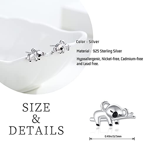 Koala-Ohrringe-925-Sterling-Silber-Niedliche-Tier-Ohrstecker-Koala-Baer-Ohrringe-Schmuck-Koala-Geschenke-fuer-Frauen-Maedchen-Freundin-0-2