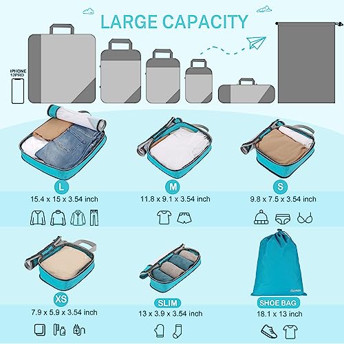 Compression-Packing-Cube-6-teilig-Gonex-robust-langlebig-Verpackungswuerfel-Packtaschen-Kleidertasche-Koffer-Organizer-Aufbewahrungstasche-0-3