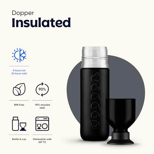 Dopper-Insulated-Thermosflasche-350ml-580ml-1L-Doppelwandig-auslaufsicher-haelt-24h-kalt9h-heiss-Edelstahl-Trinkflasche-Thermobecher-Kaffeebecher-Wasser-Tee-0-1