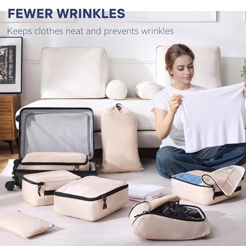 MURISE-Koffer-Organizer-8-Stueck-Packing-Cubes-fuer-Urlaub-und-Reisen-Packwuerfel-Packtaschen-fuer-Koffer-mit-Schuhtasche-Kosmetiktasche-Ordnungssystem-Travel-Essentials-0-3