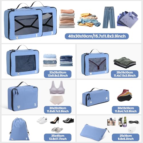 Packing-Cubes-8-Teilige-Koffer-Organizer-Set-Packwuerfel-Kofferorganizer-Packtaschen-fuer-Koffer-Und-Rucksack-0-3