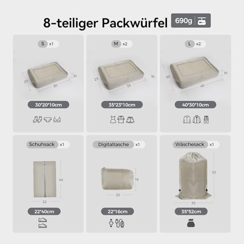 Time-Forest-8-teiliger-Packwuerfel-Compression-Packing-Cubes-Koffer-Organizer-Set-fuer-Rucksack-Koffer-Travel-bag-0-0