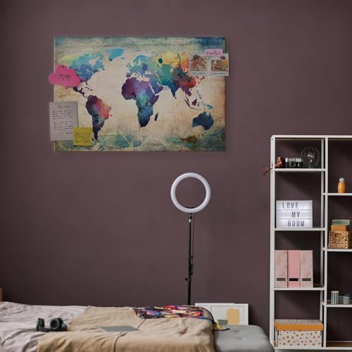 murando-Weltkarte-Pinnwand-Vlies-Leinwandbild-Wandbilder-als-Korktafel-Korkwand-nutzbar-Leinwandbilder-Wandbilder-XXL-0-0