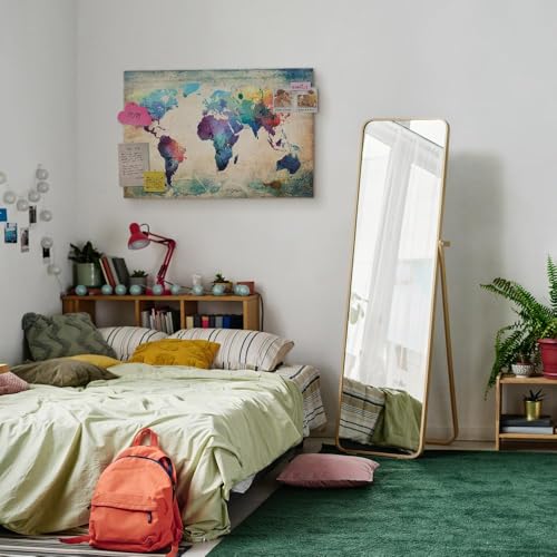 murando-Weltkarte-Pinnwand-Vlies-Leinwandbild-Wandbilder-als-Korktafel-Korkwand-nutzbar-Leinwandbilder-Wandbilder-XXL-0-2