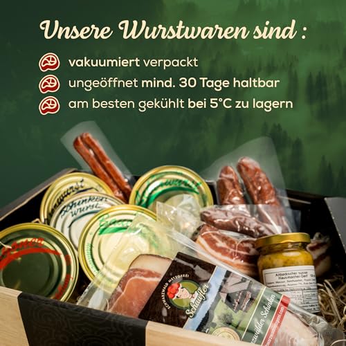 Schwarzwald-Metzgerei-Geschenkset-Dosenwurst-und-mehr-mit-verschiedenen-Wurtsspezialitaeten-Altbadischem-Senf-Schinken-und-Speck-10-teilig-0-2