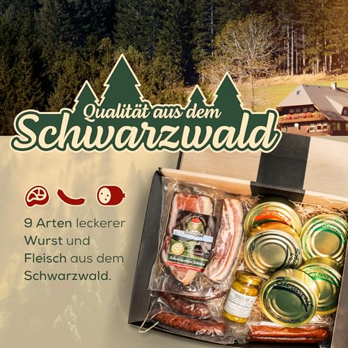 Schwarzwald-Metzgerei-Geschenkset-Dosenwurst-und-mehr-mit-verschiedenen-Wurtsspezialitaeten-Altbadischem-Senf-Schinken-und-Speck-10-teilig-0-3