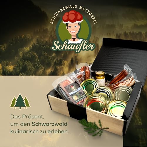 Schwarzwald-Metzgerei-Geschenkset-Dosenwurst-und-mehr-mit-verschiedenen-Wurtsspezialitaeten-Altbadischem-Senf-Schinken-und-Speck-10-teilig-0-5