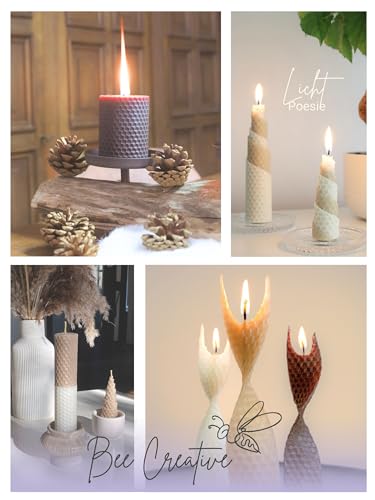 Wachsmann-100-reines-Bienenwachs-aus-Deutschland-Kerzen-selber-machen-Set–15-Bienenwachsplatten-15-x-20-cm-mit-Hanfdochten-fuer-15-Bienenwachskerzen-Dochte-21-cm-Adventskerzen-Geschenk-0-3