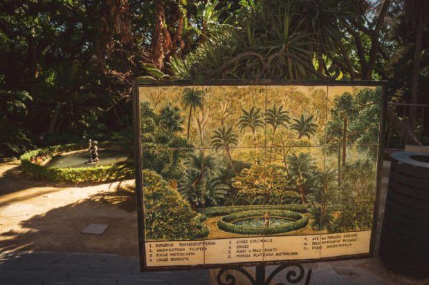 Kleiner Brunnen im botanischen Garten in Malaga