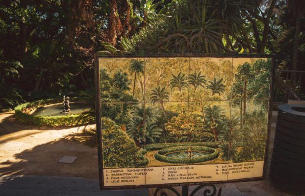 Kleiner Brunnen im botanischen Garten in Malaga