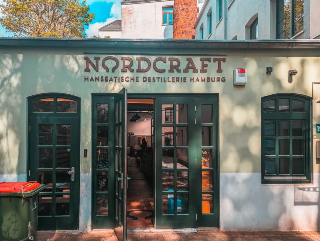 Der Eingangsbereich zur Nordcraft Destillerie in Hamburg.