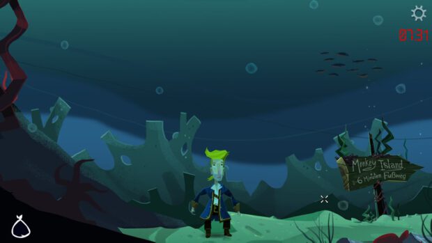 Point & Click Adventures Android Monkey Island 5 Guybrush in the water
