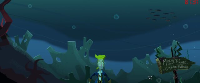 Point & Click Adventures Android Monkey Island 5 Guybrush im Wasser