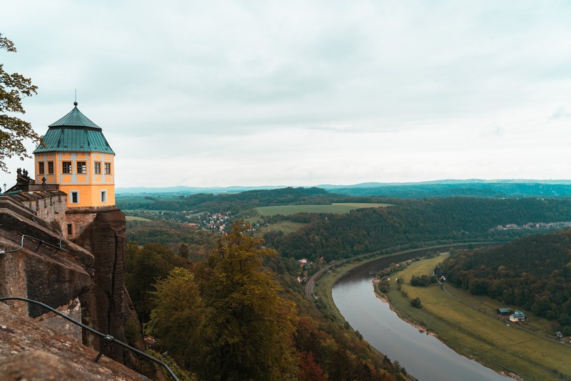 Blick von der Friedrichsburg der Festung Königstein.