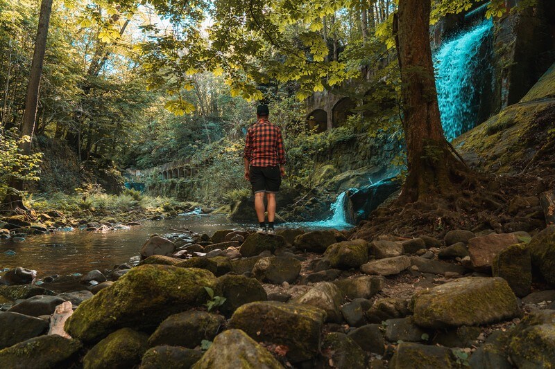 Lohmener Klamm Wasserfall Nietzelgrund.