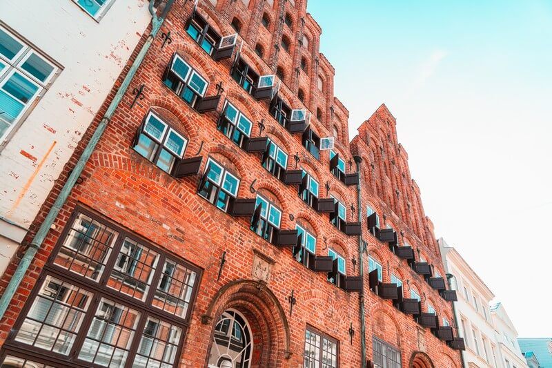 Historic gabled brick house in Lübeck