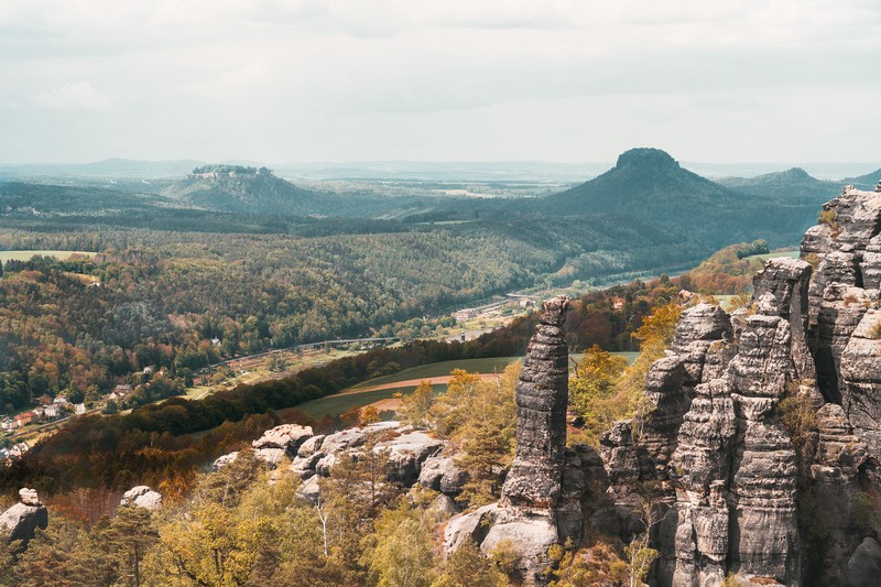 Sächsische Schweiz Sehenswürdigkeiten Blick von der Schrammsteinaussicht