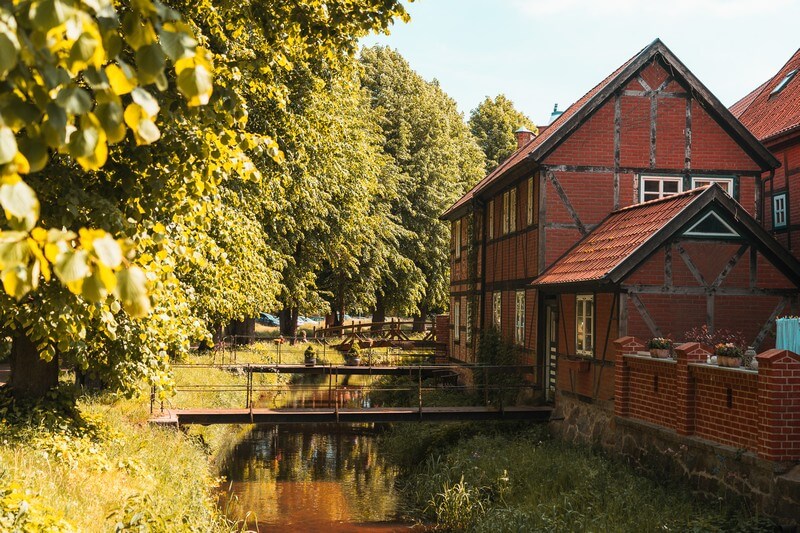 Wallgraben mit Brücken in Boizenburg