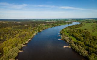 Der Fluss Elbe in Deutschland von oben