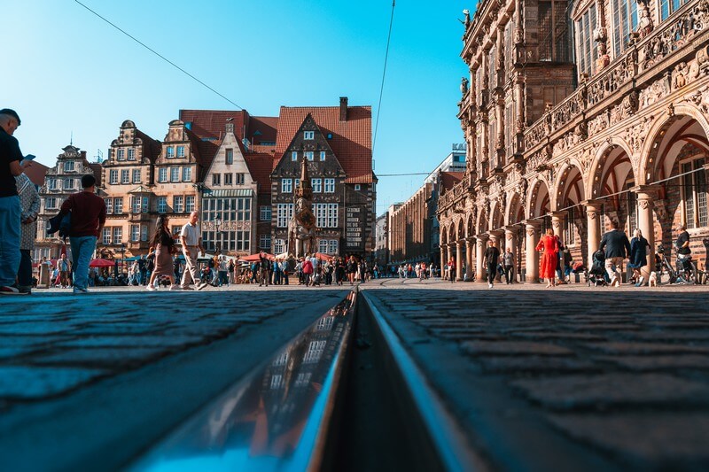 Bremer Marktplatz mit Kaufhäusern im Fachwerk-Stil