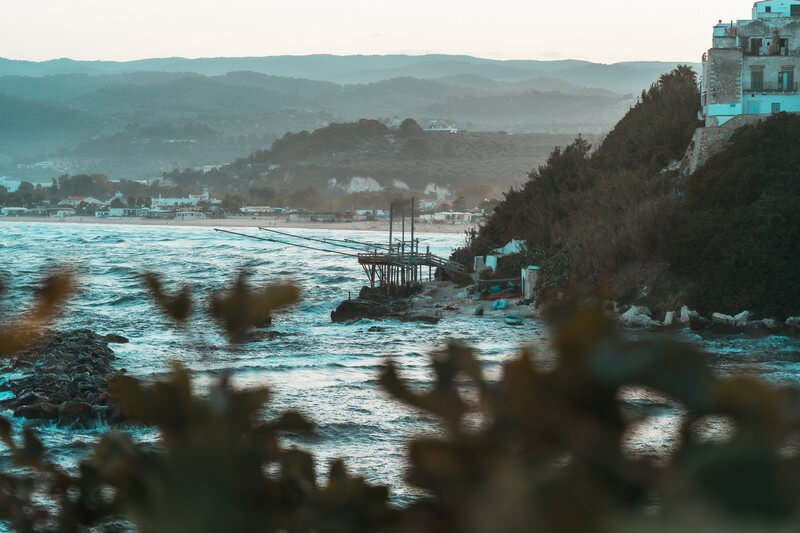 Trabucco aus Holz in Vieste 