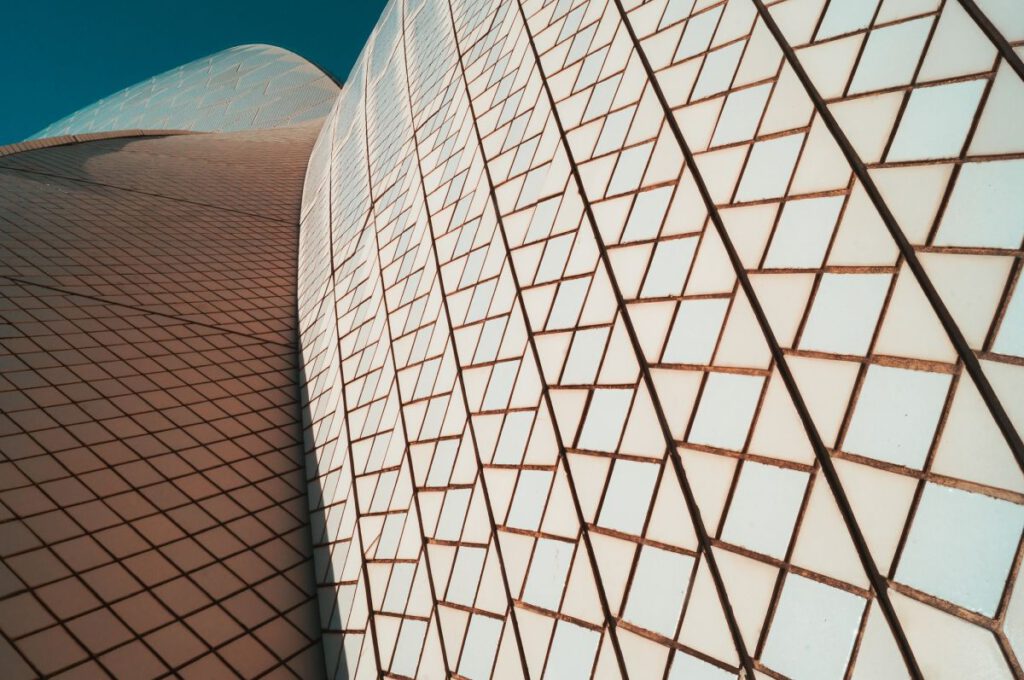 Sydney Opera House Struktur aus der Nähe