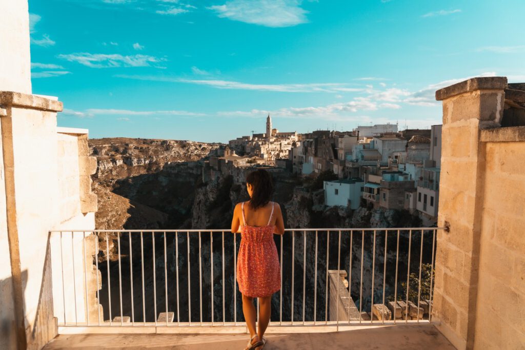 Blick vom Balkon auf MAtera