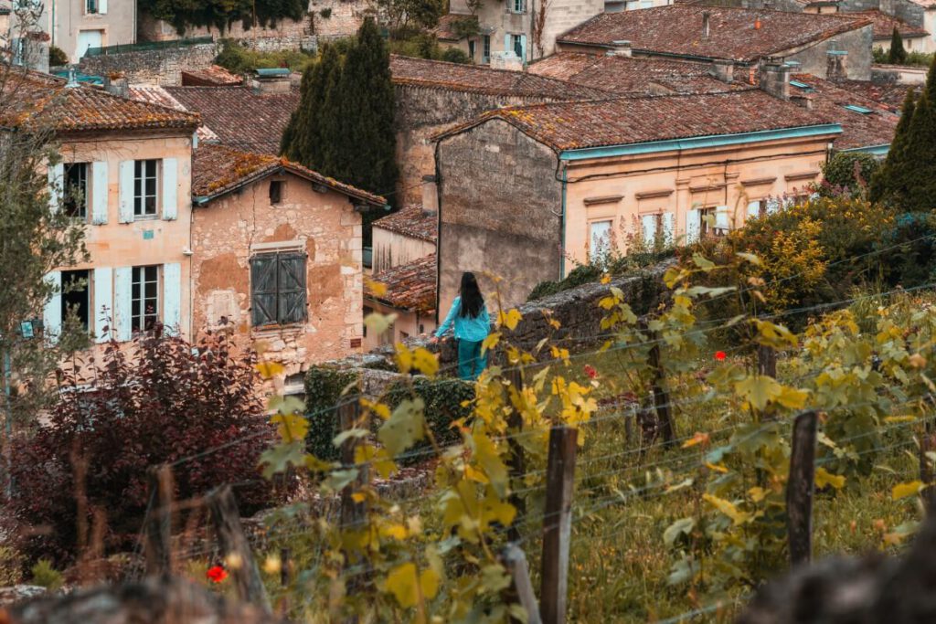 Weinreben mitten in Saint-Emilion