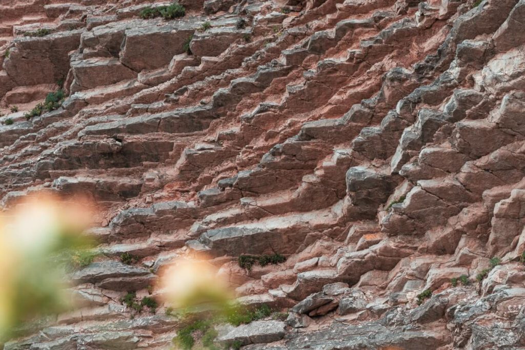 unterschiedliche Gesteins-Schichten des Flysch