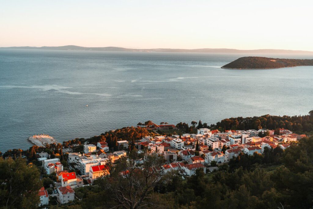 Blick vom Marjan auf die Adria